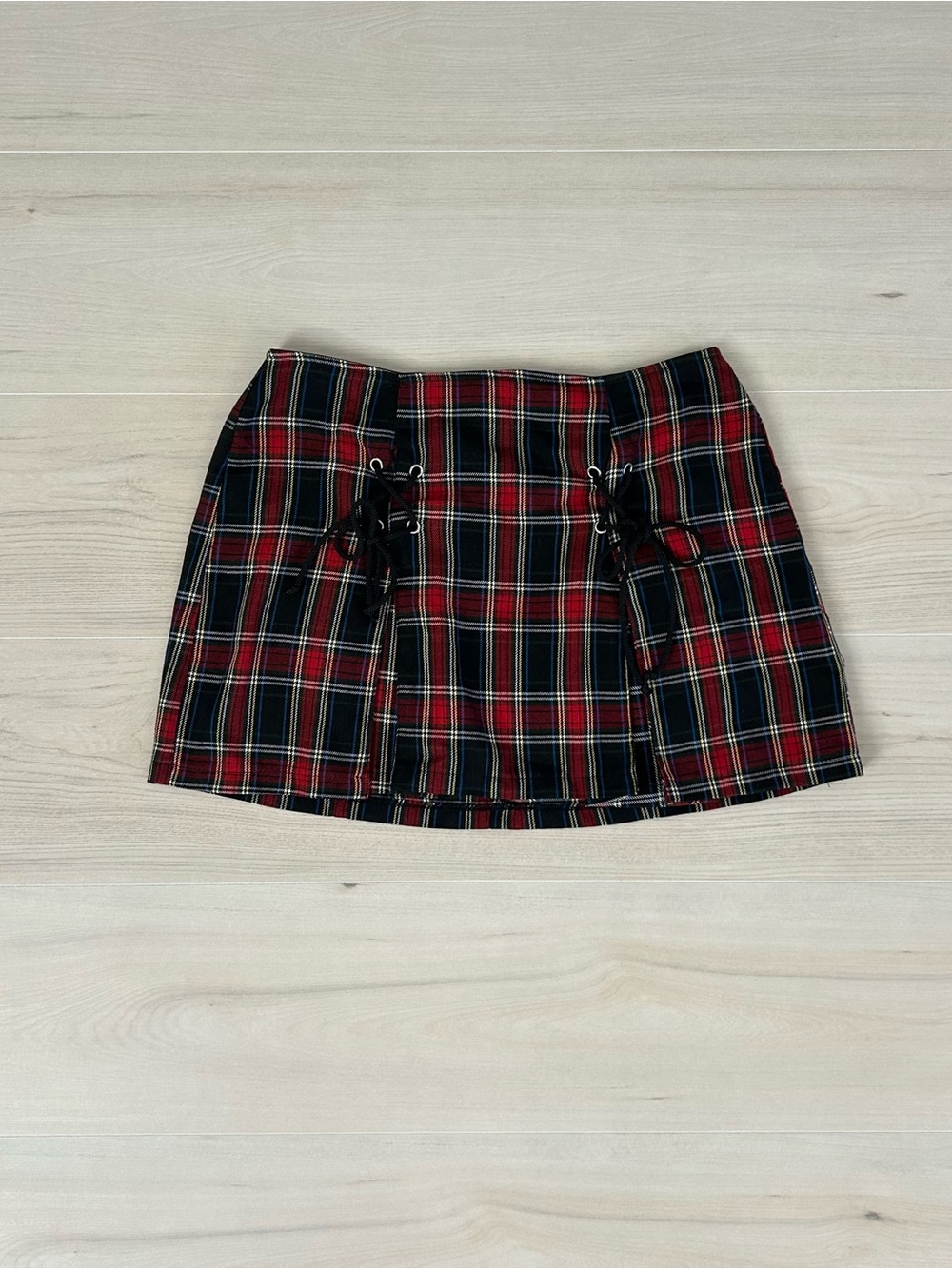 vintage lip service plaid lace skirt